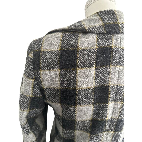 JONES NEW YORK Vintage Gray Plaid Wool Blend Jacket Blazer Size 8 - Picture 11 of 11
